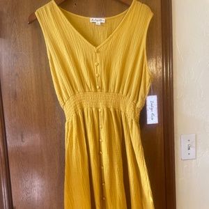 Golden indigo rose dress